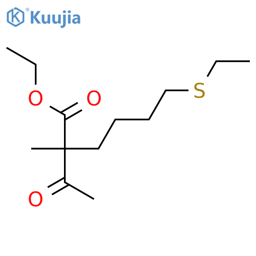 HEXANOIC ACID, 2-ACETYL-6-(ETHYLTHIO)-2-METHYL-, ETHYL ESTER structure