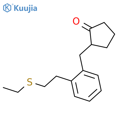 Cyclopentanone, 2-[[2-[2-(ethylthio)ethyl]phenyl]methyl]- structure