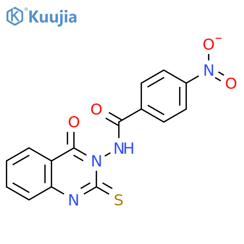 4-nitro-N-(4-oxo-2-sulfanylidene-1H-quinazolin-3-yl)benzamide structure