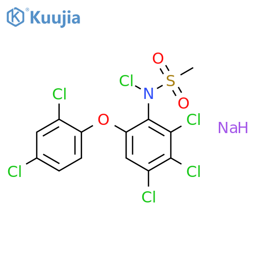 Methanesulfonamide,1-chloro-N-[2,3,4-trichloro-6-(2,4-dichlorophenoxy)phenyl]-, sodium salt (1:1) structure