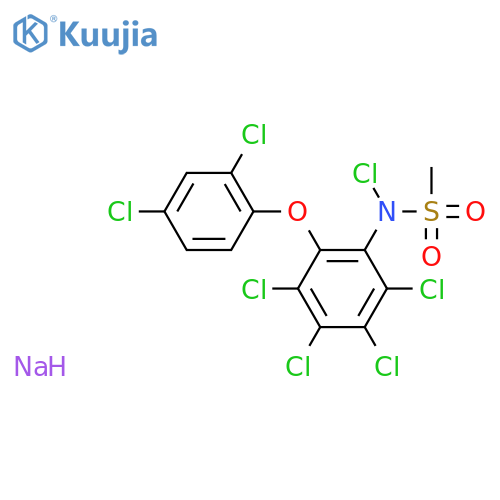 Methanesulfonamide,1-chloro-N-[2,3,4,5-tetrachloro-6-(2,4-dichlorophenoxy)phenyl]-, sodium salt(1:1) structure
