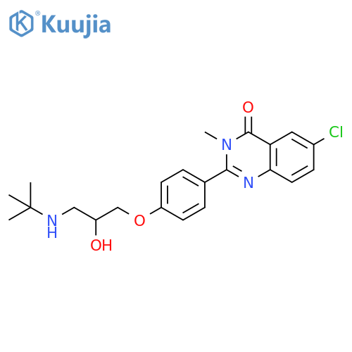 4(3H)-Quinazolinone, 6-chloro-2-[4-[3-[(1,1-dimethylethyl)amino]-2-hydroxypropoxy]phenyl]-3-methyl- structure
