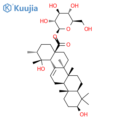 Pomolic acid 28-O-beta-D-glucopyranosyl ester structure