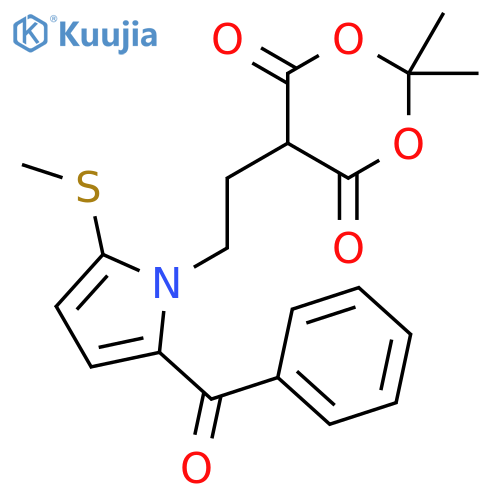 1,3-Dioxane-4,6-dione, 5-[2-[2-benzoyl-5-(methylthio)-1H-pyrrol-1-yl]ethyl]-2,2-dimethyl- structure