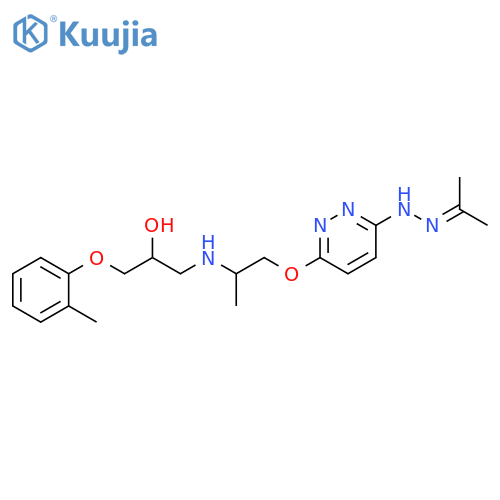 2-Propanone, 2-[6-[2-[[2-hydroxy-3-(2-methylphenoxy)propyl]amino]propoxy]-3-pyridazinyl]hydrazone structure