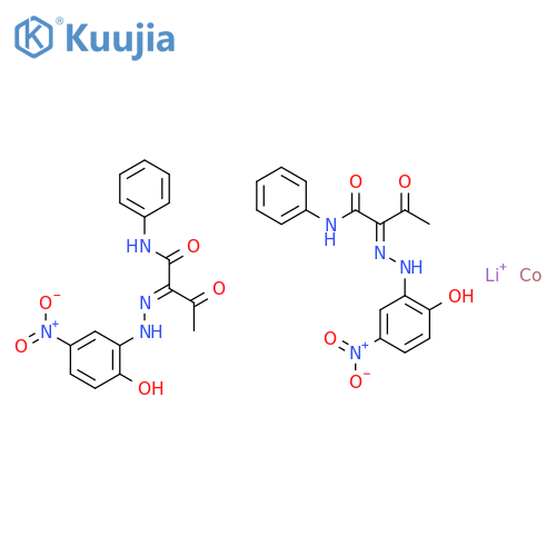 lithium bis[2-[(2-hydroxy-5-nitrophenyl)azo]-3-oxo-N-phenylbutyramidato(2-)]cobaltate(1-) structure