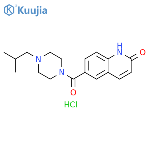 2(1H)-Quinolinone, 6-[[4-(2-methylpropyl)-1-piperazinyl]carbonyl]-, hydrochloride (1:1) structure