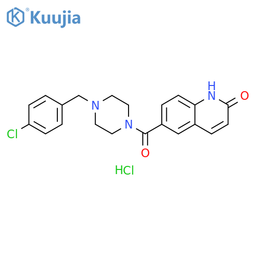 2(1H)-Quinolinone, 6-[[4-[(4-chlorophenyl)methyl]-1-piperazinyl]carbonyl]-, hydrochloride (1:1) structure