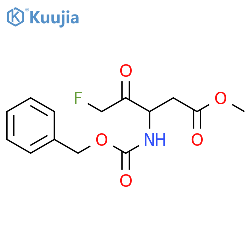 Pentanoic acid, 5-fluoro-4-oxo-3-[[(phenylmethoxy)carbonyl]amino]-,methyl ester, (3S)- structure
