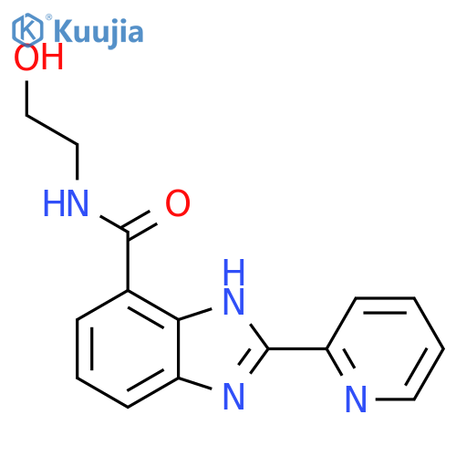 1H-Benzimidazole-4-carboxamide, N-(2-hydroxyethyl)-2-(2-pyridinyl)- structure