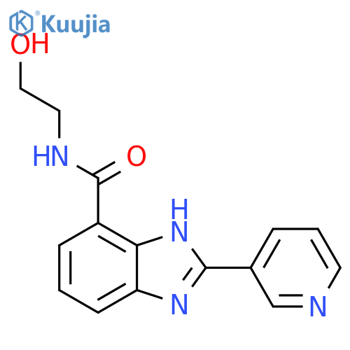 1H-Benzimidazole-4-carboxamide, N-(2-hydroxyethyl)-2-(3-pyridinyl)- structure