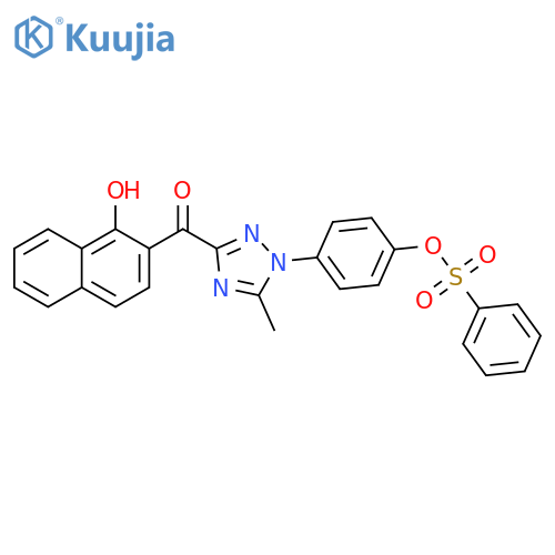 Methanone,(1-hydroxy-2-naphthalenyl)[5-methyl-1-[4-[(phenylsulfonyl)oxy]phenyl]-1H-1,2,4-triazol-3-yl]- structure