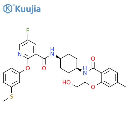 3-Pyridinecarboxamide,5-fluoro-N-[cis-4-[[2-(2-hydroxyethoxy)-4-methylbenzoyl]amino]cyclohexyl]-2-[3-(methylthio)phenoxy]- structure