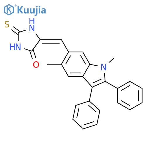 4-Imidazolidinone,5-[(1,5-dimethyl-2,3-diphenyl-1H-indol-6-yl)methylene]-2-thioxo- structure