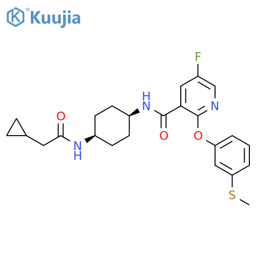 3-Pyridinecarboxamide,N-[cis-4-[(cyclopropylacetyl)amino]cyclohexyl]-5-fluoro-2-[3-(methylthio)phenoxy]- structure