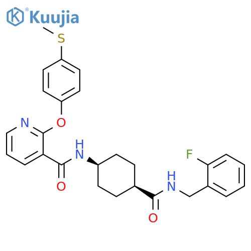 3-Pyridinecarboxamide,N-[cis-4-[[[(2-fluorophenyl)methyl]amino]carbonyl]cyclohexyl]-2-[4-(methylthio)phenoxy]- structure