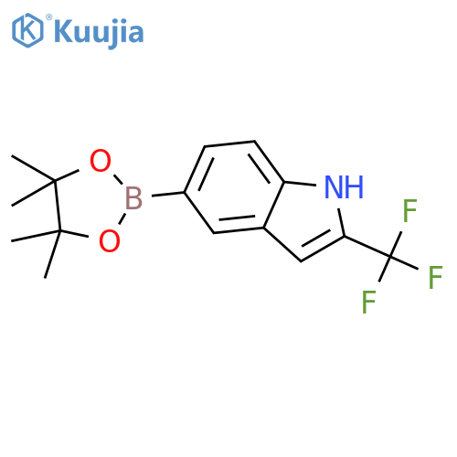 2-trifluoromethyl-5-(4,4,5,5-tetramethyl-1,3,2-dioxaborolan-2-yl)-1H-indole structure