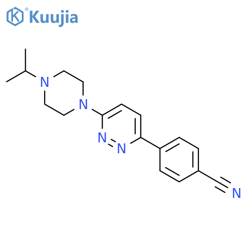 Benzonitrile, 4-[6-[4-(1-methylethyl)-1-piperazinyl]-3-pyridazinyl]- structure