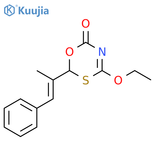 6H-1,3,5-Oxathiazin-6-one, 4-ethoxy-2-(1-methyl-2-phenylethenyl)- structure