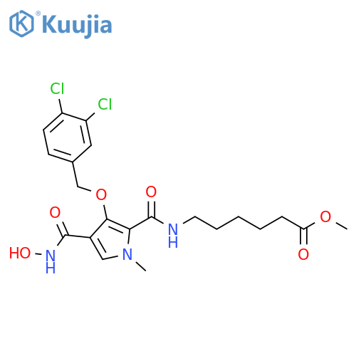 Hexanoic acid,6-[[[3-[(3,4-dichlorophenyl)methoxy]-4-[(hydroxyamino)carbonyl]-1-methyl-1H-pyrrol-2-yl]carbonyl]amino]-, methyl ester structure