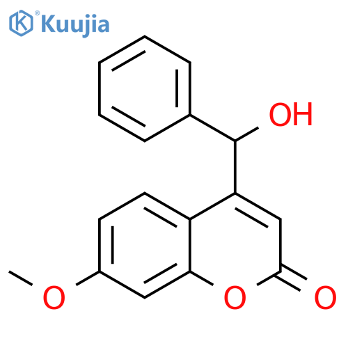 2H-1-Benzopyran-2-one, 4-(hydroxyphenylmethyl)-7-methoxy- structure