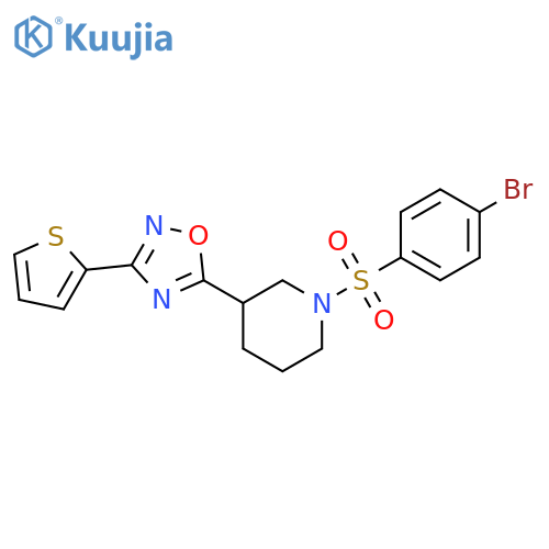 1-(4-bromobenzenesulfonyl)-3-3-(thiophen-2-yl)-1,2,4-oxadiazol-5-ylpiperidine structure