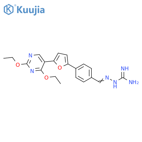 Hydrazinecarboximidamide,2-[[4-[5-(2,4-diethoxy-5-pyrimidinyl)-2-furanyl]phenyl]methylene]- structure