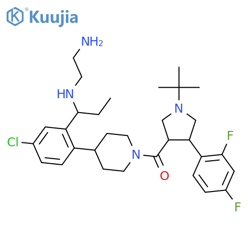 Piperidine,4-[2-[(1R)-1-[(2-aminoethyl)amino]propyl]-4-chlorophenyl]-1-[[(3S,4R)-4-(2,4-difluorophenyl)-1-(1,1-dimethylethyl)-3-pyrrolidinyl]carbonyl]- structure