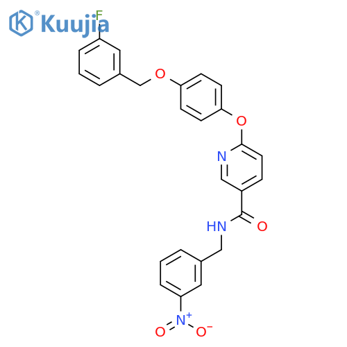3-Pyridinecarboxamide,6-[4-[(3-fluorophenyl)methoxy]phenoxy]-N-[(3-nitrophenyl)methyl]- structure
