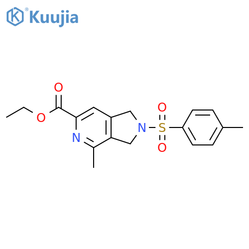 1H-Pyrrolo[3,4-c]pyridine-6-carboxylic acid,2,3-dihydro-4-methyl-2-[(4-methylphenyl)sulfonyl]-, ethyl ester structure