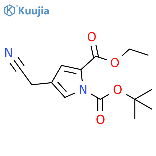 1H-Pyrrole-1,2-dicarboxylic acid, 4-(cyanomethyl)-,1-(1,1-dimethylethyl) 2-ethyl ester structure