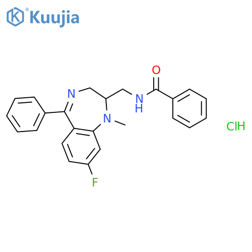 Benzamide,N-[(8-fluoro-2,3-dihydro-1-methyl-5-phenyl-1H-1,4-benzodiazepin-2-yl)methyl]-,hydrochloride (1:1) structure