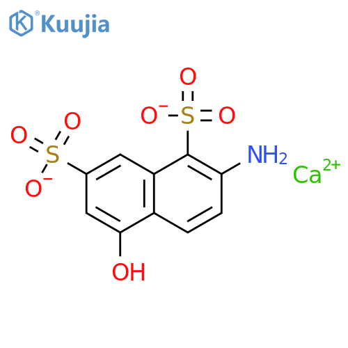 1,7-Naphthalenedisulfonicacid, 2-amino-5-hydroxy-, calcium salt (1:1) structure