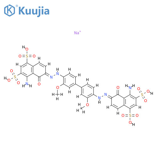 6,6'-[(3,3'-dimethoxy[1,1'-biphenyl]-4,4'-diyl)diazo]bis[4-amino-5-hydroxynaphthalene-1,3-disulphonic] acid, sodium salt structure