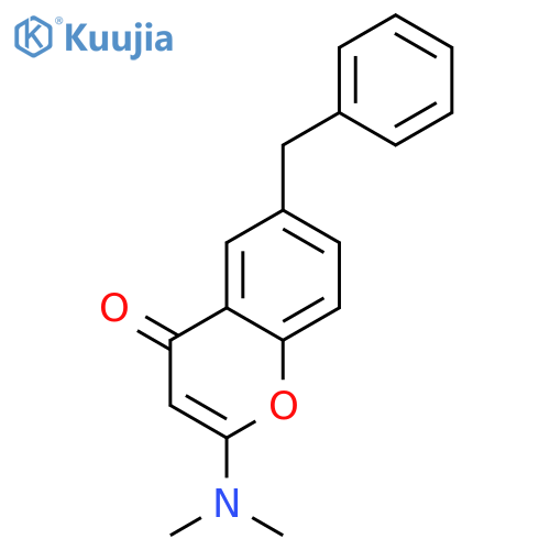 6-benzyl-2-(dimethylamino)-4H-chromen-4-one structure