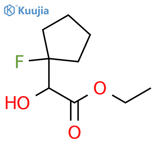 Cyclopentaneacetic acid, 1-fluoro--alpha--hydroxy-, ethyl ester (9CI) structure