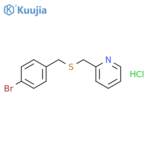 Pyridine, 2-[[[(4-bromophenyl)methyl]thio]methyl]-, hydrochloride structure