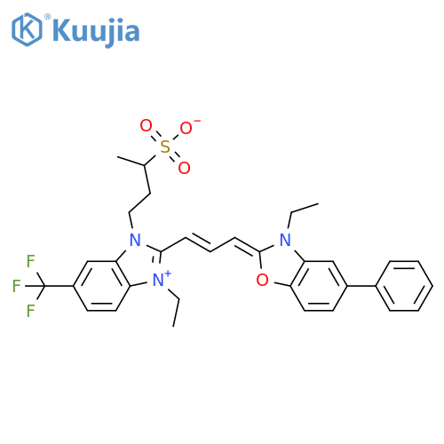 Benzoxazolium,3-ethyl-2-[3-[1-ethyl-1,3-dihydro-3-(3-sulfobutyl)-5-(trifluoromethyl)-2H-benzimidazol-2-ylidene]-1-propen-1-yl]-5-phenyl-,inner salt structure