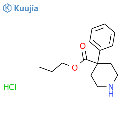 4-Piperidinecarboxylicacid, 4-phenyl-, propyl ester, hydrochloride (1:1) structure