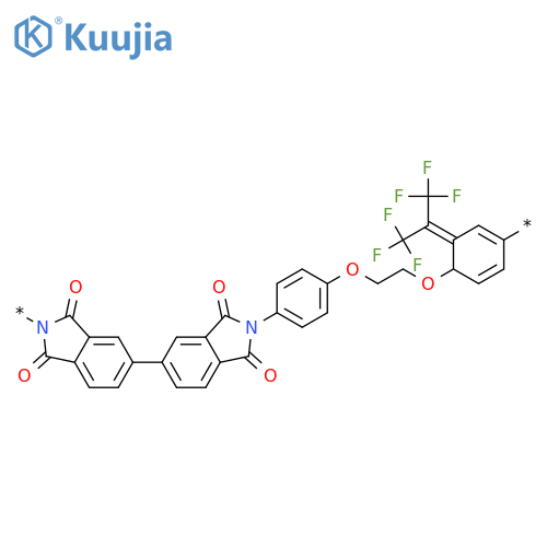 POLY[(1,3-DIHYDRO-1,3-DIOXO-2H-ISOINDOLE-2,5-DIYL)[2,2,2-TRIFLUORO-1-(TRIFLUOROMETHYL)ETHYLIDENE](1,3-DIHYDRO-1,3-DIOXO-2H-ISOINDOLE-5,2-DIYL)-1,4-PHENYLENEOXY-1,2-ETHANEDIYLOXY-1,4-PHENYLENE] structure