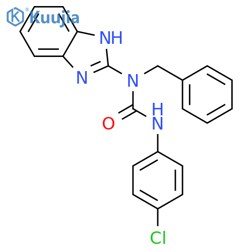 UREA, N-1H-BENZIMIDAZOL-2-YL-N'-(4-CHLOROPHENYL)-N-(PHENYLMETHYL)- structure
