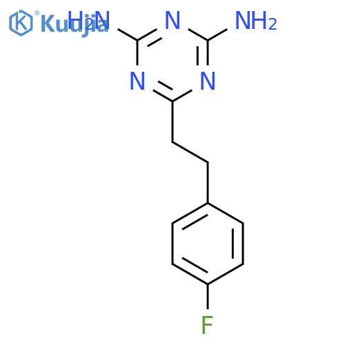 6-[2-(4-fluorophenyl)ethyl]-1,3,5-triazine-2,4-diamine structure