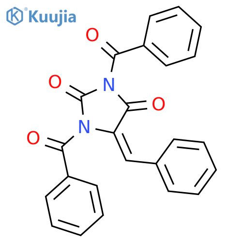 2,4-IMIDAZOLIDINEDIONE, 1,3-DIBENZOYL-5-(PHENYLMETHYLENE)- structure