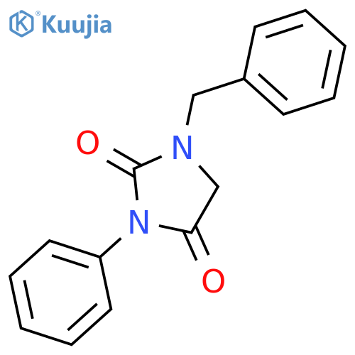 2,4-IMIDAZOLIDINEDIONE, 3-PHENYL-1-(PHENYLMETHYL)- structure