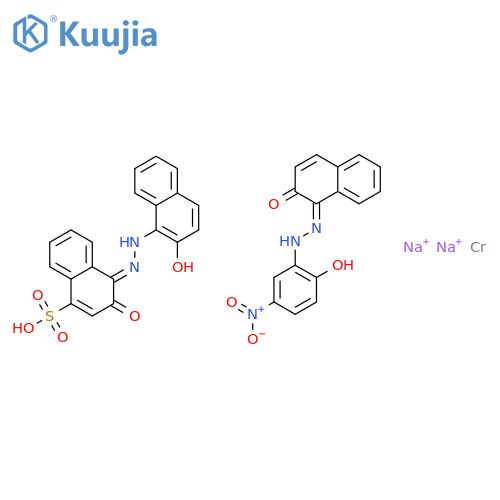 disodium [3-hydroxy-4-[(2-hydroxy-1-naphthyl)azo]naphthalene-1-sulphonato(3-)][1-[(2-hydroxy-5-nitrophenyl)azo]-2-naphtholato(2-)]chromate(2-) structure
