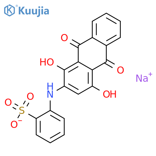 Benzenesulfonic acid,[(9,10-dihydro-1,4-dihydroxy-9,10-dioxo-2-anthracenyl)amino]-, monosodium salt(9CI) structure
