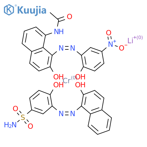 Lithium;chromium;4-hydroxy-3-[(2-hydroxynaphthalen-1-yl)diazenyl]benzenesulfonamide;N-[7-hydroxy-8-[(2-hydroxy-5-nitrophenyl)diazenyl]naphthalen-1-yl]acetamide structure