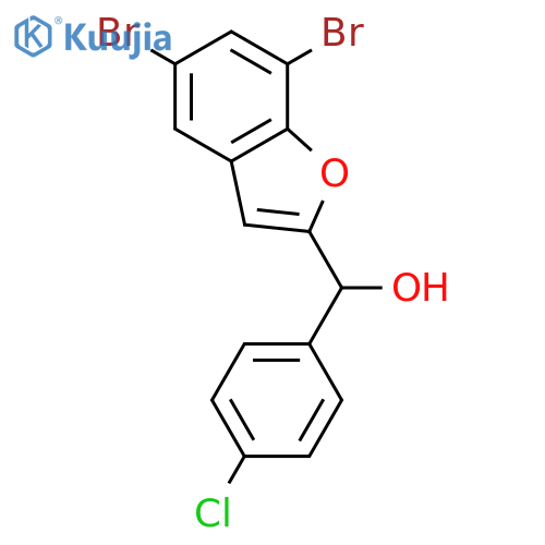 (4-chlorophenyl)(5,7-dibromo-1-benzofuran-2-yl)methanol structure
