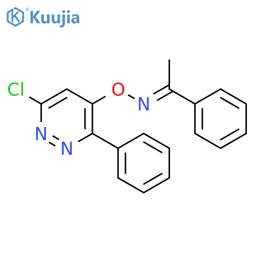 ETHANONE, 1-PHENYL-, O-(6-CHLORO-3-PHENYL-4-PYRIDAZINYL)OXIME structure