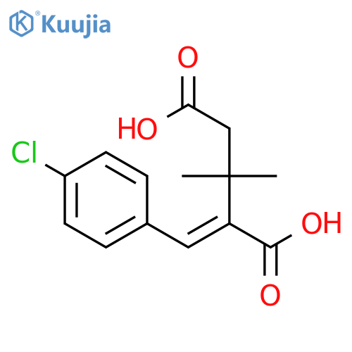 Pentanedioic acid, 2-[(4-chlorophenyl)methylene]-3,3-dimethyl-, (E)- structure